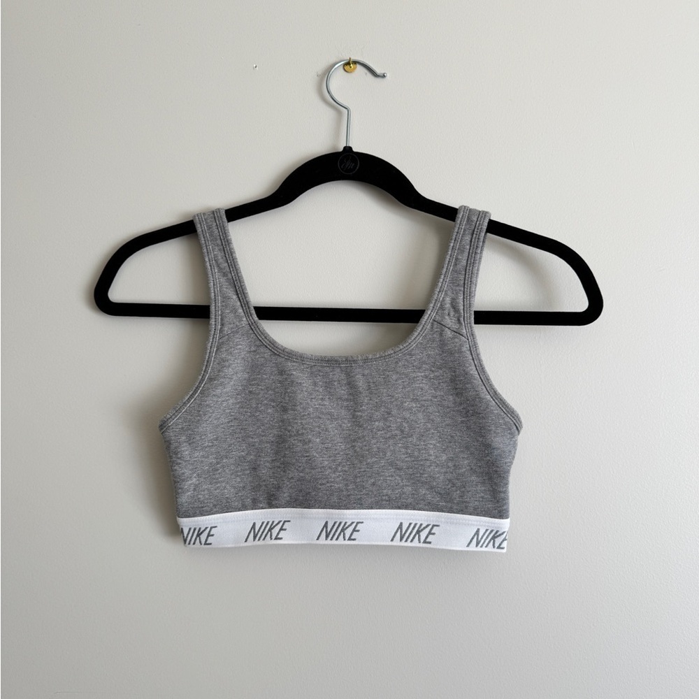 Nike Womens Classic Soft Bra Carbon Heather/White Size S
